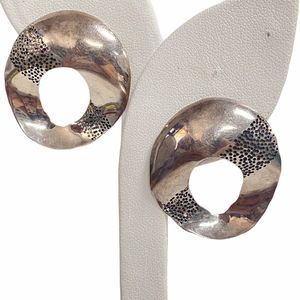 SANDRA BAKER 925 14K Post Minimalist Wavy Earrings